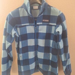 Columbia Kids Blue Checkered Fleece Hoodie